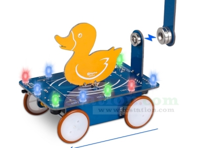 ICStation Soldering Project, Magnetic Duck Car Soldering Practice Kit, Magnetic Vehicle DIY Electronic Kit for STEM Education Physics Teaching and Learning