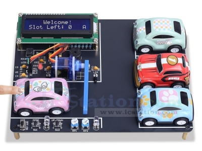 Mini Parking Lot Simulation Soldering Practice Kit, DIY Garage Model Electronic Kit with LCD Display and 4 Mini Cars, STEM  Soldering Projects for Home and School Learning