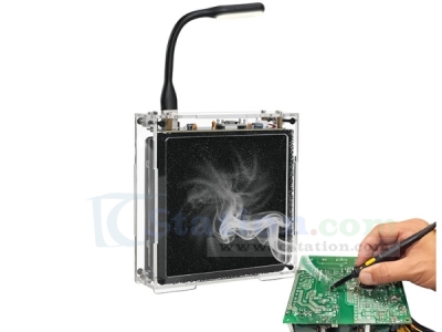 DIY Solder Fume Extractor Soldering Project Kit, Solder Smoke Absorber Kit with LED Light & Filters, Solder Smoke Remover Absorber DIY Working Fan for Soldering Station