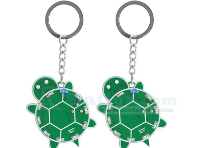 2pcs Turtle Keychain Soldering Kit with SMD LED Lights, DIY Soldering Kit for Beginners Students Adults, DIY Presents Keychain Decoration