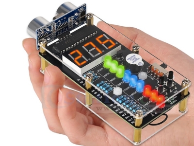 Ultrasonic Ranging Alarm DIY Kit, HC-SR04 Ultrasonic Distance Measurer Soldering Practice Kit, Electronic Soldering Project for School STEM Teaching Learning