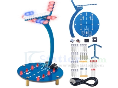 Soldering Practice Kit, DIY 3D Airplane Soldering Project with Flashing LED Lights, Aircraft Electronics Soldering Learning Kit for High School Colleage Education and Desktop Decoration