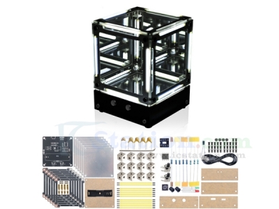 DIY LED Filament Cube Light Soldering Project Brightness Adjustable Night Light Cool Desk Decor Gift Ideas STEM Electroics Project