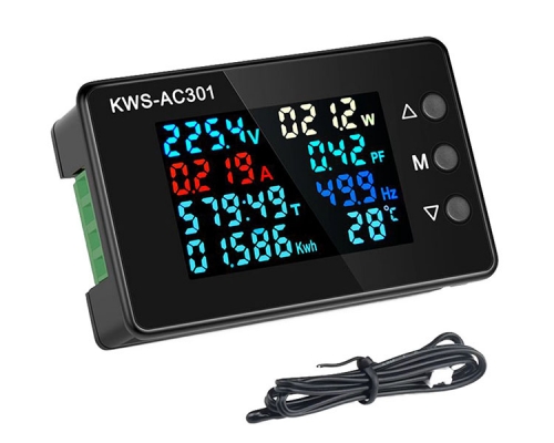 Indicateur LCD Battery Capacity Voltage Meter with Alarm and External  Temperature Sensor HS-03Y