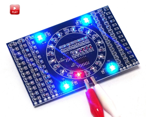 DIY SMD Rotating LED Components Soldering Practice Board Skill Training DIY Kit Light LED Module