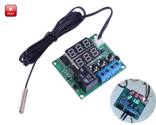 Red+Green 5V Digital Temperature Controller Thermostat Switch Module w/ NTC Waterproof Temperature Sensor Probe