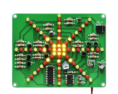 Red Yellow LED Flashing Light Electronic Kits Soldering Practice Board for Students School Soldering Practice