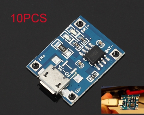 10PCS TP4056 1A Li-ion Lithium Battery Charging Module Charging Board Charger with Micro USB