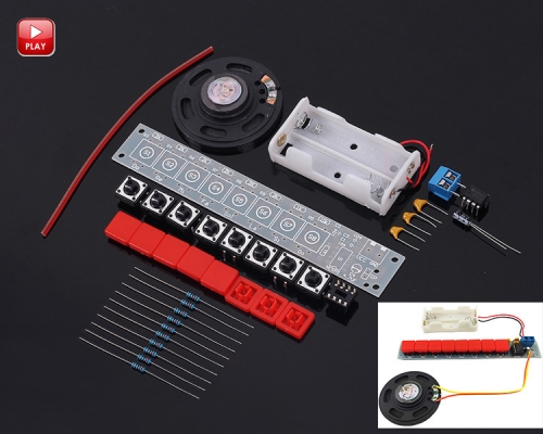 DIY Kit NE555 Electronic Component Parts Electric Piano Organ Module DIY Set with Battery Box