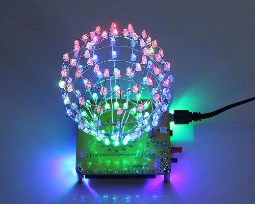 Colorful RGB Flashing DIY LED Cube Ball Light Spherical Spectrum Light Lamp with Remote Control for Home Decoration