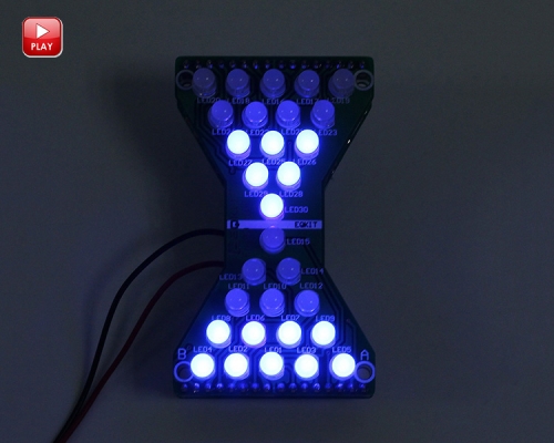 DIY Kit Blue LED Blinking Light Hourglass Shaped DIY Flashing Light Electronic DIY Soldering Kits for School