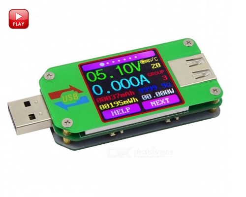 UM24 for APP USB 2.0 Color LCD Display Tester Voltmeter Ammeter Battery Capacity Tester Voltage Current Meter Cable Resistance Tester