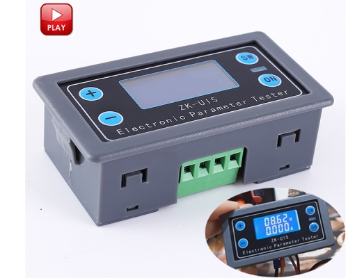 DC 5V-38V Multi-function Meter LCD Voltmeter Ammeter Battery Capacity Tester Power Tester Discharge Timer Temperature Display