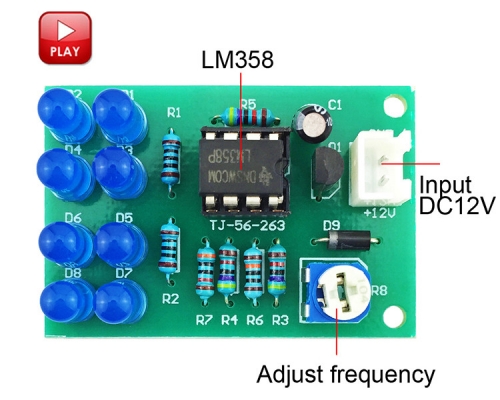 DIY Kit LM358 Breathing Light Suite Adjustable DC 12V Electronic Components Suite
