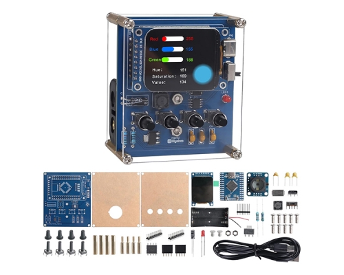 DIY Color Recognition Soldering Kit with TCS34725 Sensor, STEM Electronics Project to Learn RGB & HSV, 1.69'' TFT Display, 4 Modes Color Learning Kit