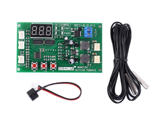 DC 12V 2Bit PWM 3-Wire Fan Temperature Controller 2A Speed Governor for PC Fan/Alarm DC 12V 2Bit PWM 3-Wire Fan Temperature Controller 2A Speed Governor for PC Fan/Alarm