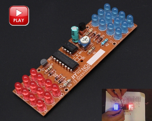 Red Blue Dual Colors Strobe Flashing Lights Lamp DIY Kits for Soldering Practice Learning