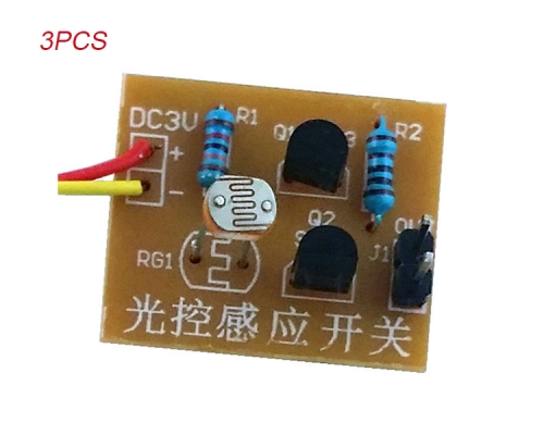 3 Sets of DIY Kit Light Control Sensor Switch Module  DIY Electronic Soldering Trainning Boards