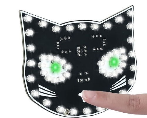 DIY Soldering Learning Kit, Touch Control Black Cat LED Light Electronic Kits, Fun Soldering Project Kits for Adults STEM Education Creative Gift