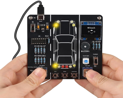 DIY Car Driving Simulation Soldering Practice Kit, Electronics Project Car Driver Simulator Solder Project Kit for High School & College Students