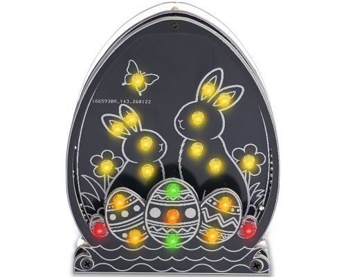 DIY Easter Bunny Egg Soldering Practice Kit Multicolor LED Light Kit with 3 Lighting Modes, STEM Educational Electronics Project for Teens Adults Fun Present