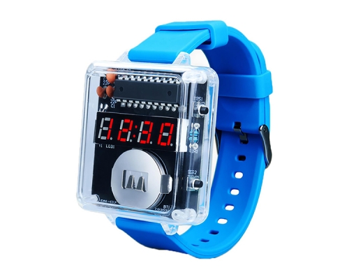 DIY 4-Digit Watch Kit, 10S Automatic Sleep Mode Watch Soldering Practice Kit, Electronic Learning Kit Soldering Project for School College STEM Education