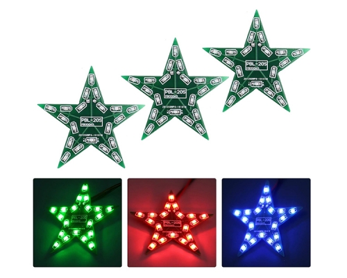 3PCS Five-Pointed Star Breathing Light DIY Kit, SMD 0805 Soldering Practice Kit