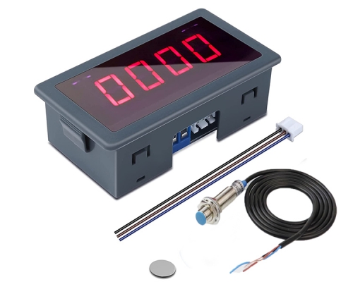 AC 110V 220V 4Bit Digital LED Tachometer RPM Speed Meter with Hall Proximity Switch Sensor