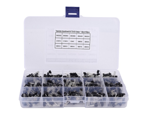 600pcs 15 Values Transistor Kits TO-92 S8050 S8550 S9012 S9013 S9014 S9015 S9018 Component Kit