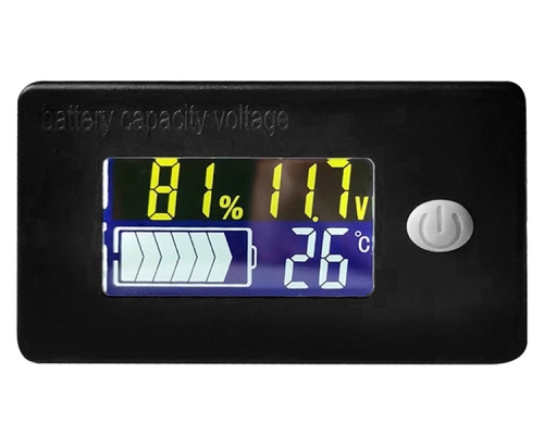 Battery Indicator Voltage and Electricity Thermometer LCD Display Voltmeter  for 10V-99V Battery