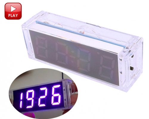 RGB 4Bit Digital Electronic Clock DIY Kit 5V Temperature Alarm 12/24H Time Date Home Clock