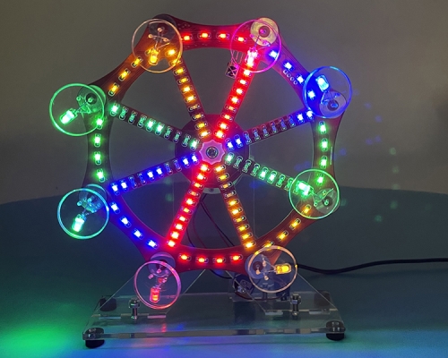 DIY Ferris Wheel Model Kit, Rotary LED Blinking Light, Electronic Soldering Kit SMD SMT Practice Kit