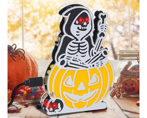 Halloween DIY Soldering Kit, Skeleton Witch Pumpkin with 5 LED Effects & Spooky Music, STEM Electronics Project for Teens Hobbyists Halloween Decor