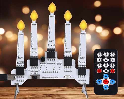 ICSTATION Candle Lights Soldering Learning Kit With 10 Lighting Modes, Remote Control LED Light Soldering Project for Beginners STEM Education Christmas Party Decoration