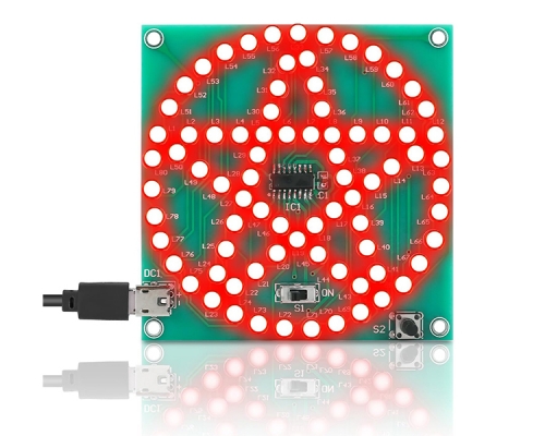 LED Circular Pentagram Water Flowing Light Electronic DIY Kits, Soldering Project for School Students STEM Teaching and Circuit Learning