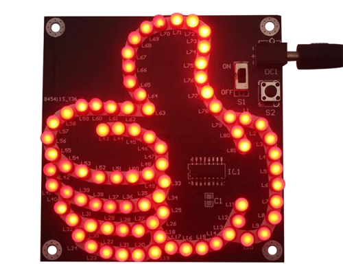 81-LED Thumbs-Up Flashing Light DIY Kits, Interesting Like Circulating Water Running Lamp Soldering Practice Kits for STEM Teaching and Learning