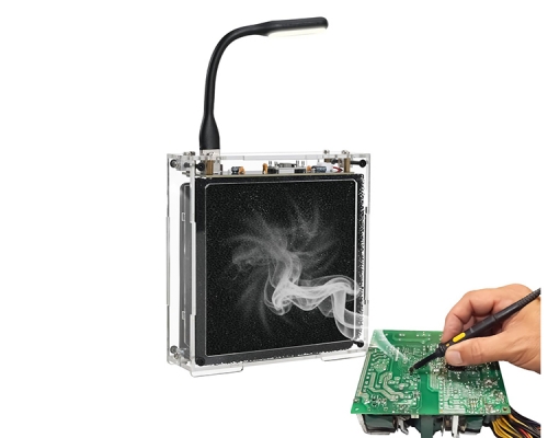 DIY Solder Fume Extractor Soldering Project Kit, Solder Smoke Absorber Kit with LED Light & Filters, Solder Smoke Remover Absorber DIY Working Fan for Soldering Station