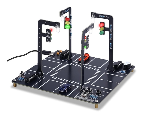 LED Traffic Light Simulator Kit with Sound, DIY Soldering Practice Kit STEM Educational Electronics Project for Teens Adults Home and School Learning