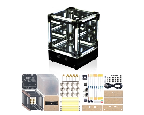 DIY LED Filament Cube Light Soldering Project Brightness Adjustable Night Light Cool Desk Decor Gift Ideas STEM Electroics Project