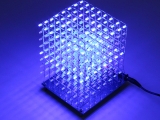 3D Light Squared Blue Flashing LED Light Cube DIY Kit 8x8x8 LED Cube Light Lamp Blue Ray for Home Decoration