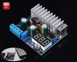 100W DC-DC Step Up Module Boost Converter Voltage Regulator Power Supply Module 3-32V to 3-35V USB Output with LED Voltmeter Display