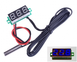 0.28Inch Blue Digital Thermometer w/ NTC Metal Waterproof Probe Temperature Sensor