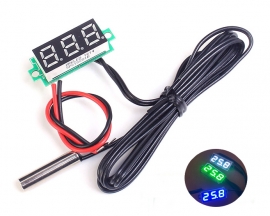 0.28 Inch LED Digital Thermometer Temperature Sensor Detector Waterproof NTC Metal Probe DC 4-28V