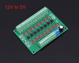 12V to 5V 8-Channel 8bit Photoelectric Isolation Module Level Voltage Converter PNP Output PLC Signal Module