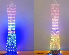 Colorful LED Tower Display Rhythm Lamp Light with Infrared Remote Control Electronic DIY Kits Brain-training Toy Gifts