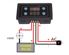 AC 110V 120V Programmable Digital Cycle Delay Relay Timer Switch Module, AC 85V-265V LED Display 0ms-999h