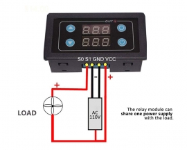 AC 110V 120V Programmable Digital Cycle Delay Relay Timer Switch Module, AC 85V-265V LED Display 0ms-999h