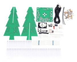 DIY Kit RGB Flashing LED Circuit Colorful 3D Christmas Trees Kit MP3 Music Box with Shell for Christmas Xmas Gifts