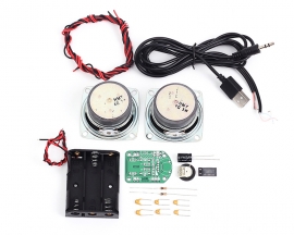 DIY Audio Power Amplifier Board Kit Radio Speaker Loudspeaker DIY Kits 3W DC 4.5-5V Amplifier with Battery Case