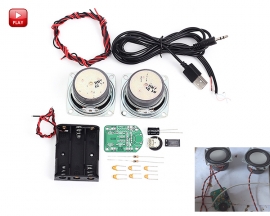 DIY Audio Power Amplifier Board Kit Radio Speaker Loudspeaker DIY Kits 3W DC 4.5-5V Amplifier with Battery Case